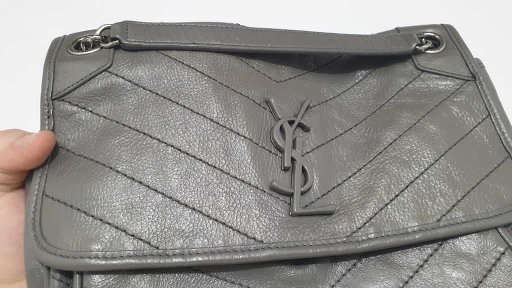 Geanta YSL Niki Baby In Crinkled Vintage Leather