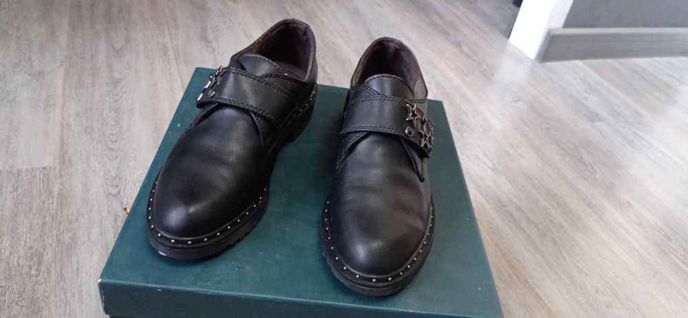 Ботинки лоферы кожаные