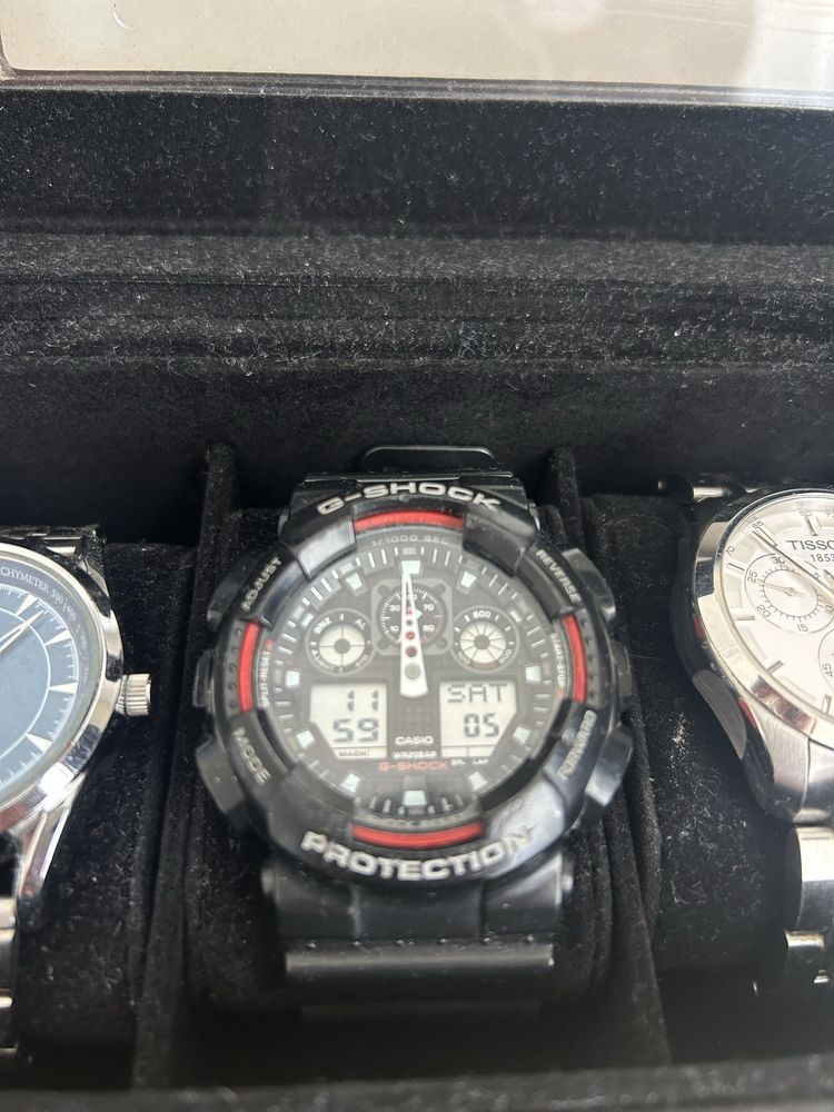 G-shock ga-100 черно-червен