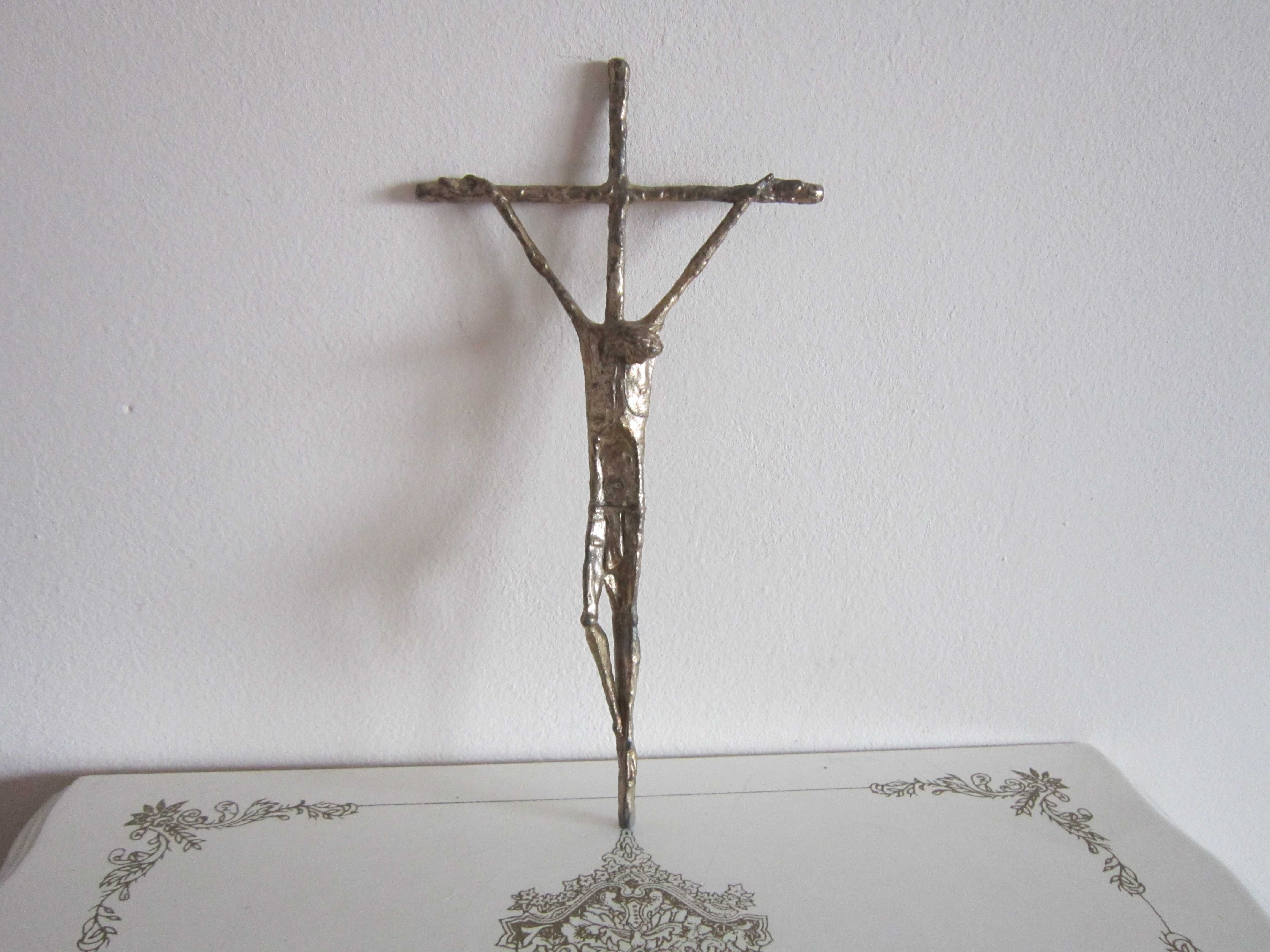 cadou rar Crucifix sculptura bronz colectie Huber Erwin 1983