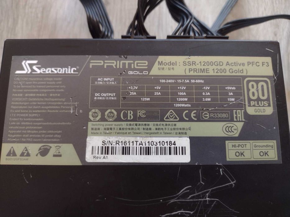 Seasonic Prime Gold 1200w  SSR-1200GD Active PFC