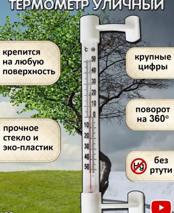 Новый уличный термометр на окно