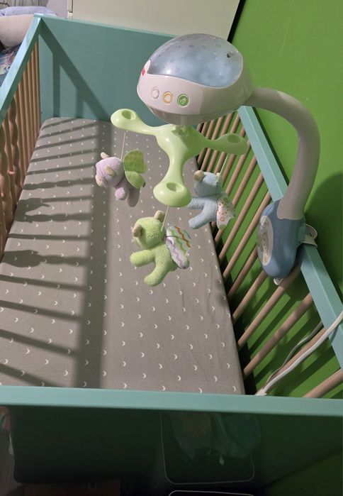 Patut bebe Ikea 60x120 turcoaz cu saltea