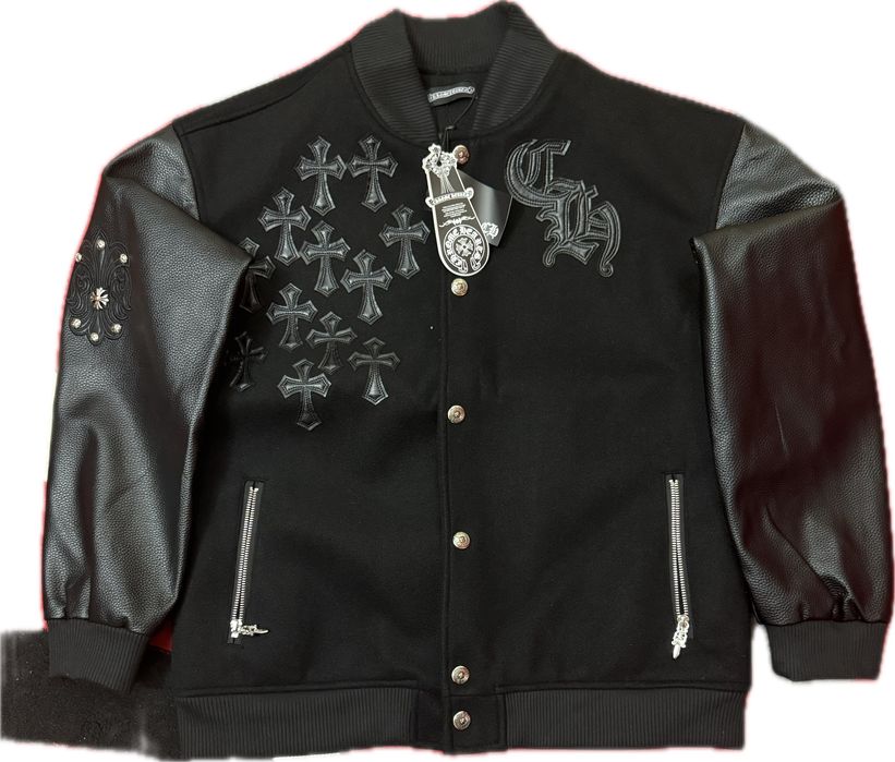Chrome Hearts Jacket Wool And Leather Metal Design