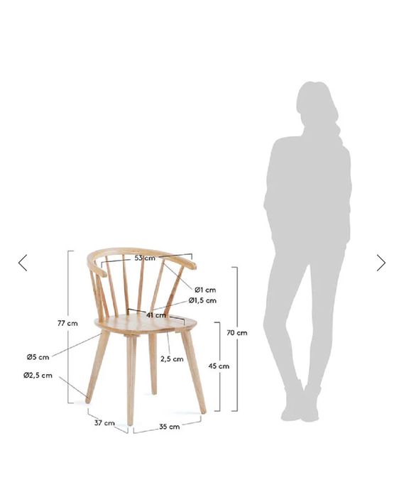 Vand 2 scaune dining maro din lemn Trise Kave Home