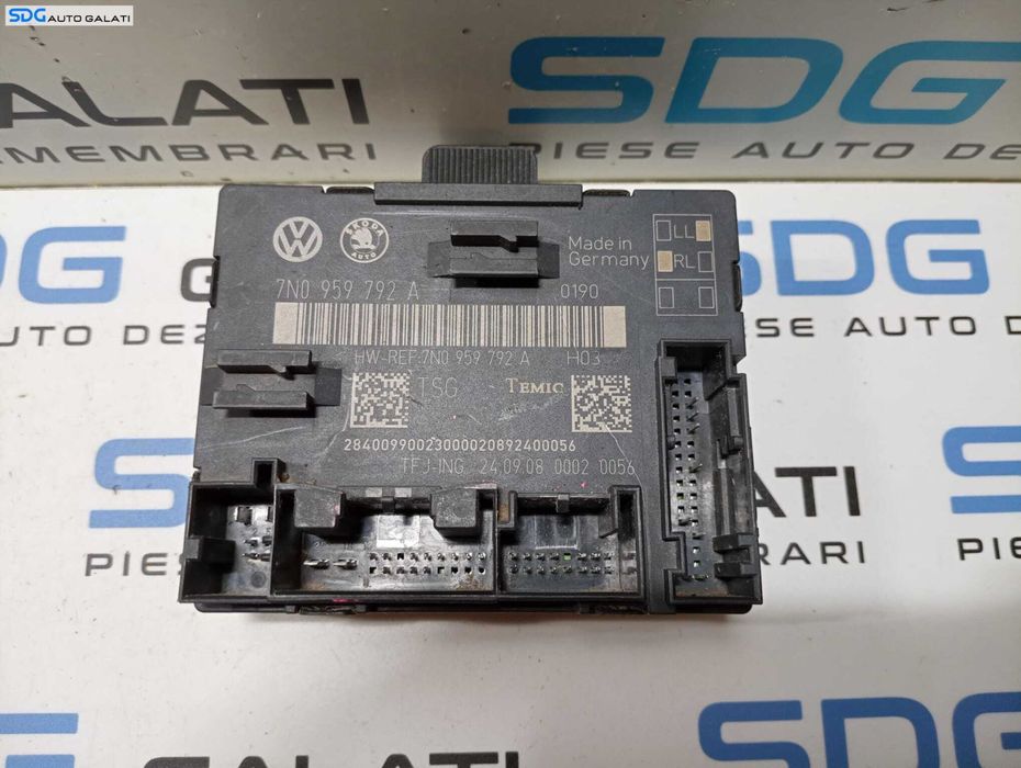 Calculator Modul Confort Comfort de pe Usa Portiera Dreapta Fata Skoda Superb 2 2008 - 2013 Cod 7N0959792A [M5185]