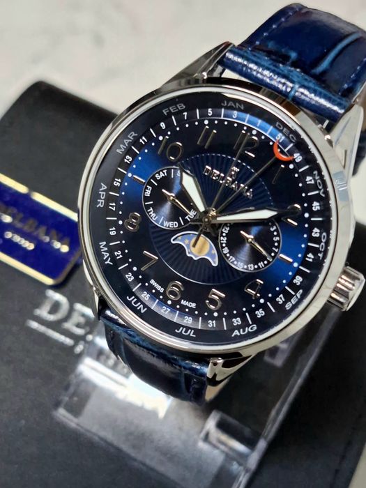 Delbana 41601.646.6.044– Elegat clasic elvețian cu calendar complet .