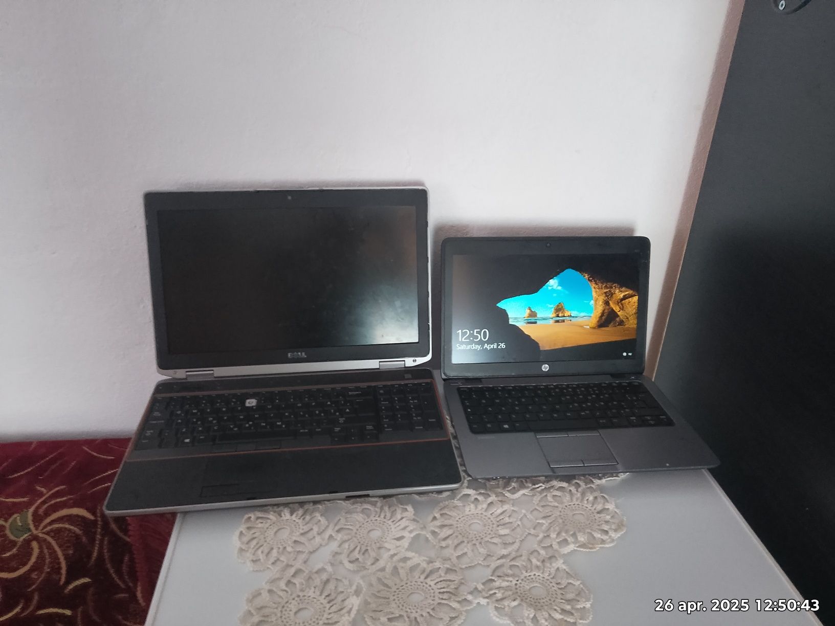 Pachet 2 laptopuri HP + Dell | Funcțional + Piese | Ideal muncă/piese