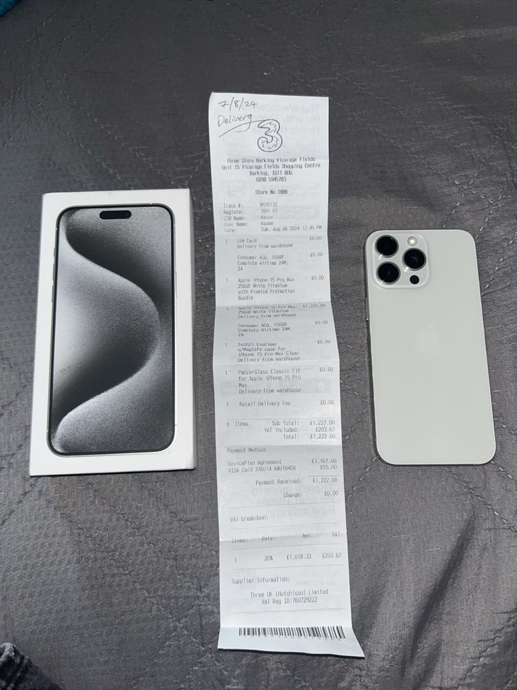 Iphone 15 pro max 256gb бял