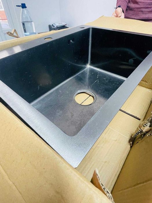 Chiuveta bucătărie Snowtaros 60x45cm negru din oțel inoxidabil