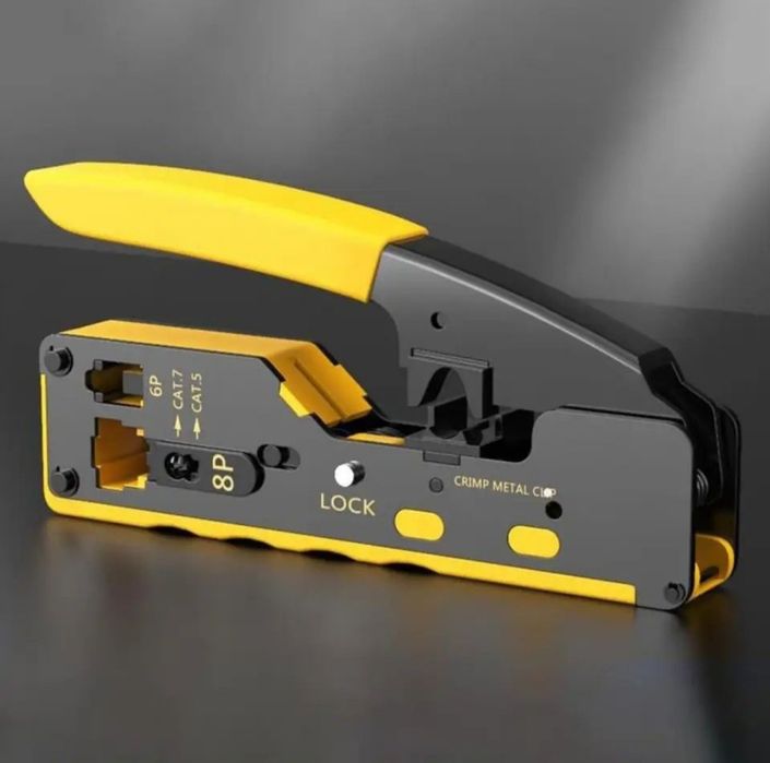 Обжимник RJ45, RJ11 сквозной с функцией зачистки изоляции и брезки