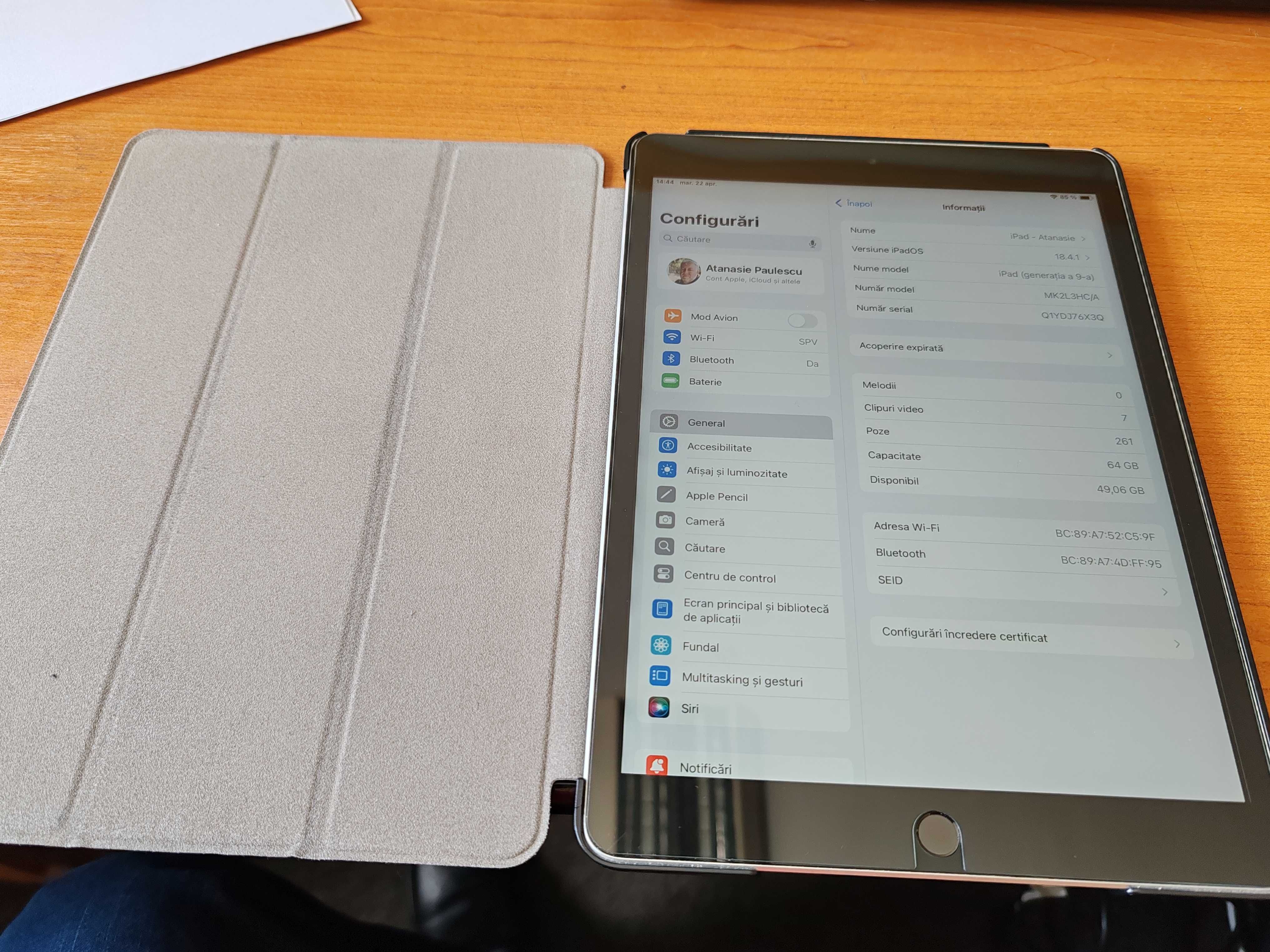 Tableta ipad generatia 9 / 10.2 inch / an 2021 / Memorie interna 64 Gb