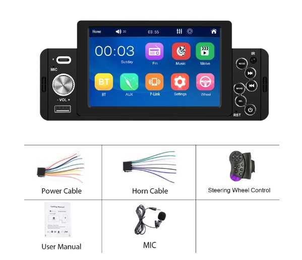 Mp5 player,dvd auto, radio, Touch, 5.1 inch, usb, radio, bt, asistent