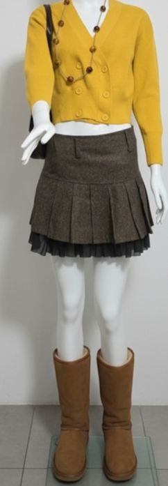 Fusta lana cu fir auriu