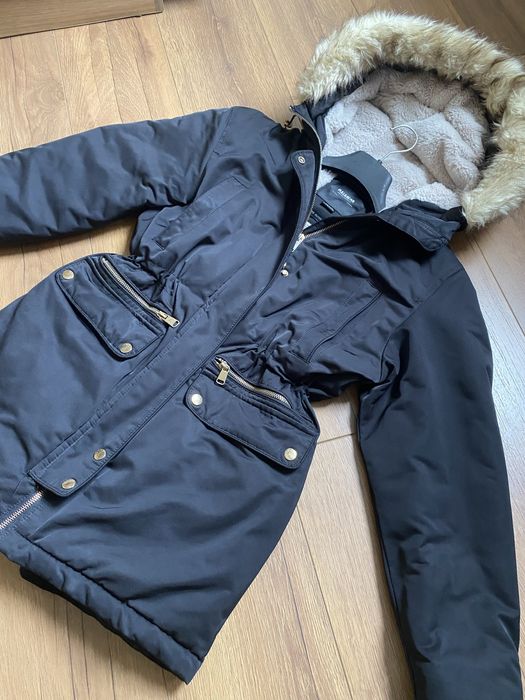 Дамско Черно зимно яке парка Pull&bear