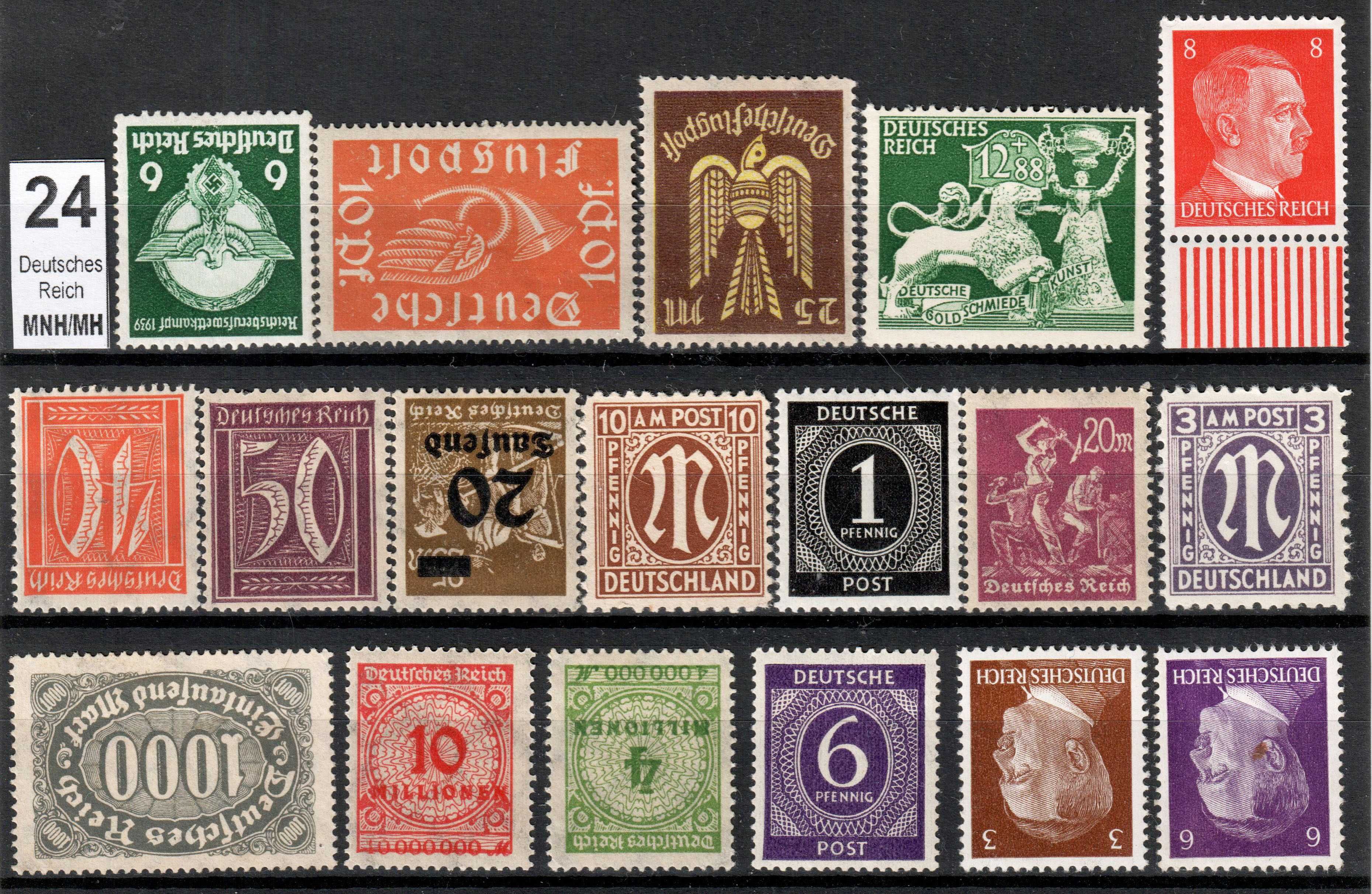Lot timbre nestampilate Deutsches Reich (6 fotografii)