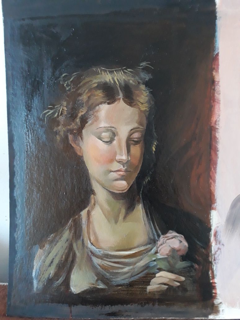 Portrete,reproduceri, desen pe perete, mozaic,