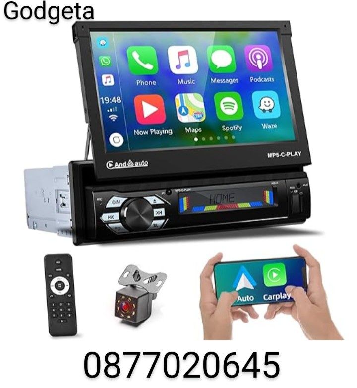 Ново Авто радио 1 DIN с 7” тъчскрийн Bluetooth FM USB Mirror Link каме