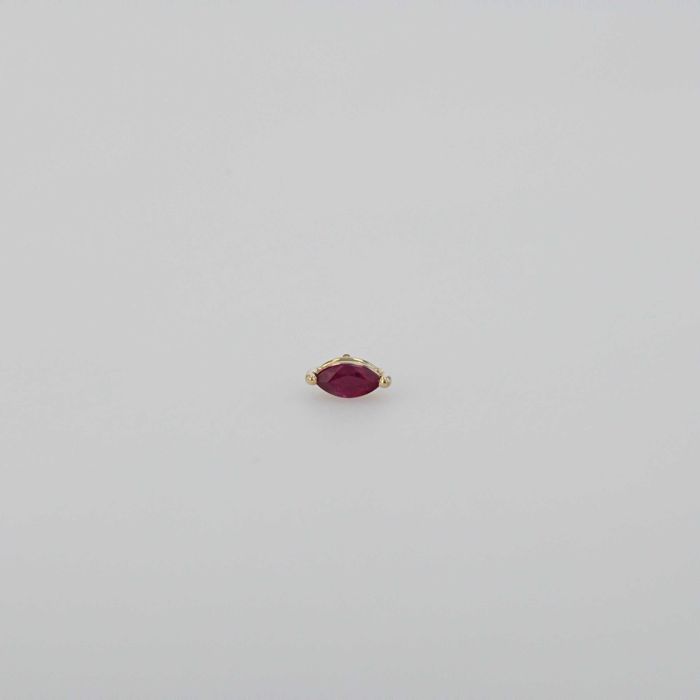 Cercel(pentru a 2 a gaura)din aur galben 18k, cu rubin cod 9950