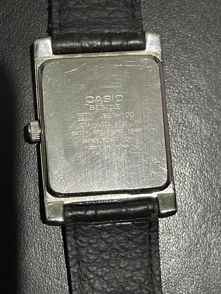 Casio beside кожа ремишок orginal soat made in japan