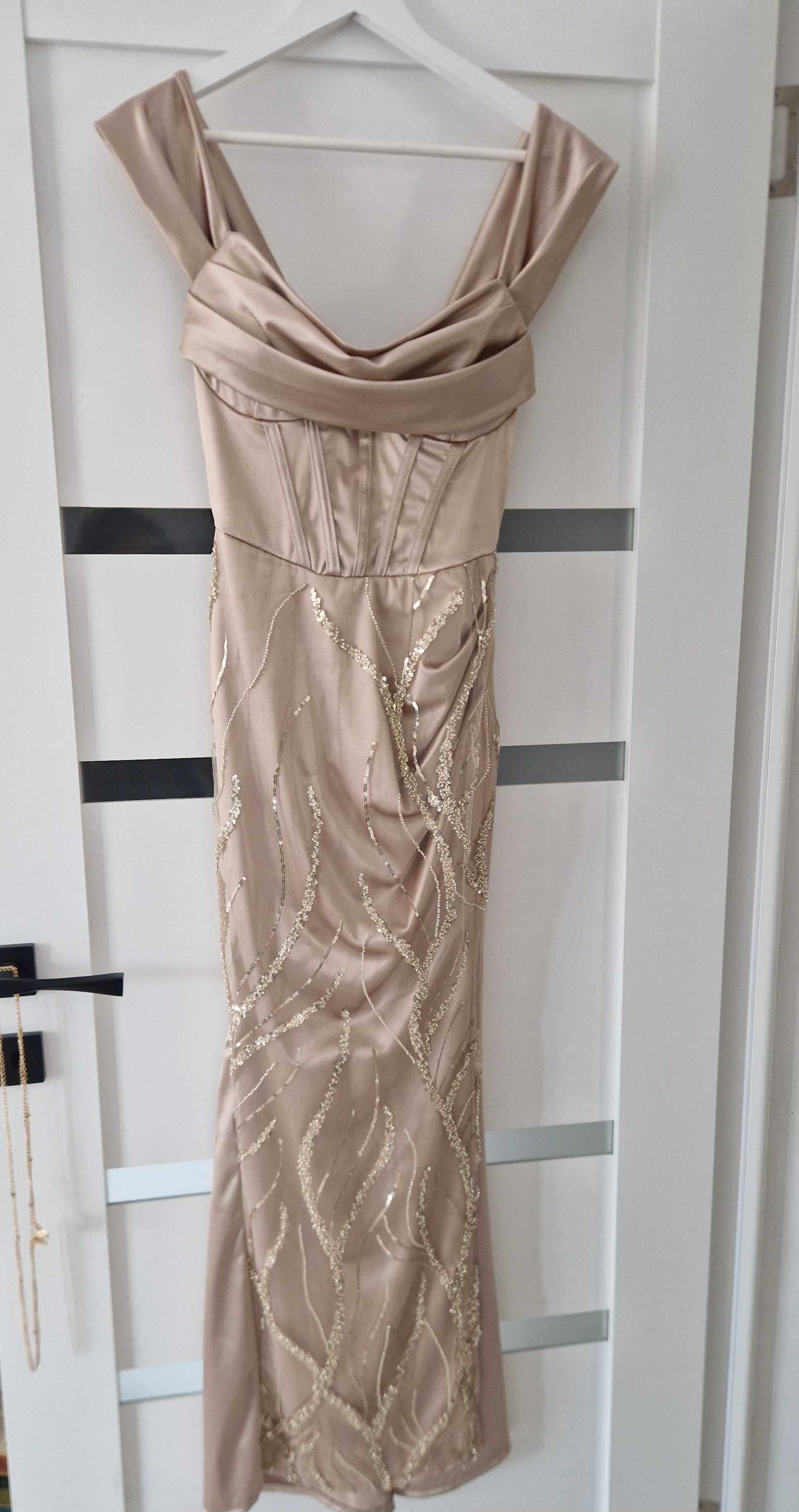Rochie de ocazie crem cu pietre