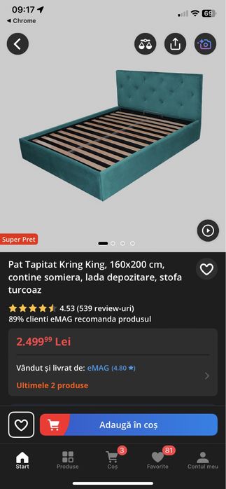 Pat kring turcoaz, stare buna