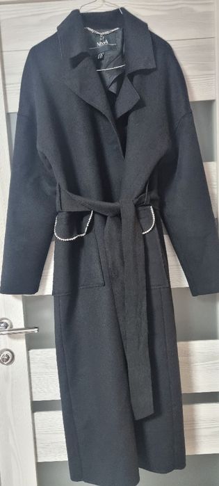 Palton din lana nissa negru