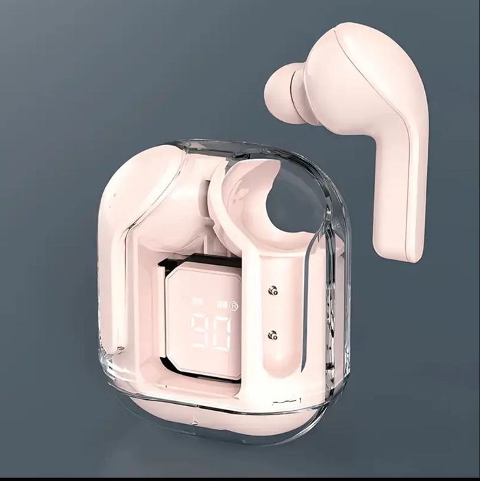 Розови TWS шумоизолиращи универсални слушалки за телефон нови
