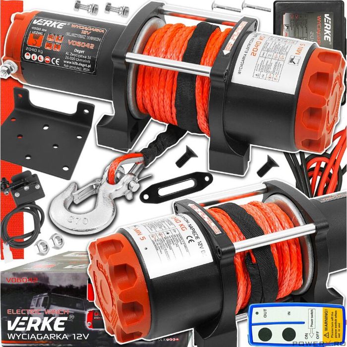 Troliu electric 12 V 195 A, tragere maxima 4500 l, capacitate ridicare
