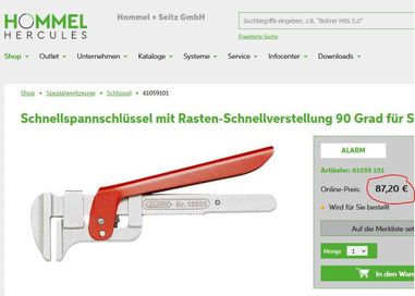 Продавам немски раздвижен ключ марка ALARM Nr. 13006