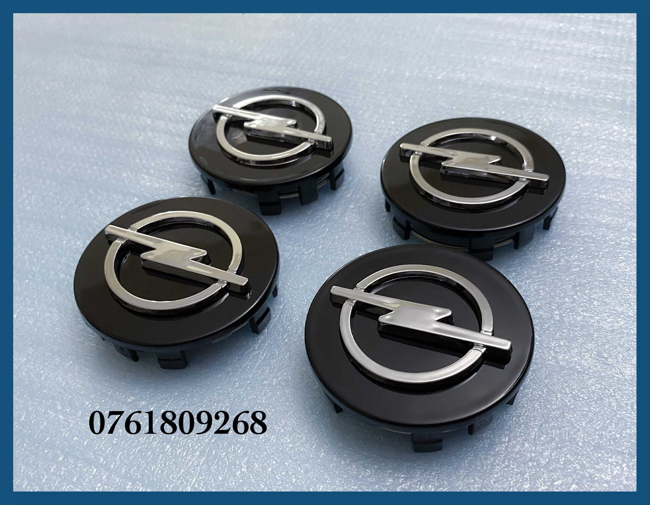 Set 4 capace negre 58mm jante aliaj Opel