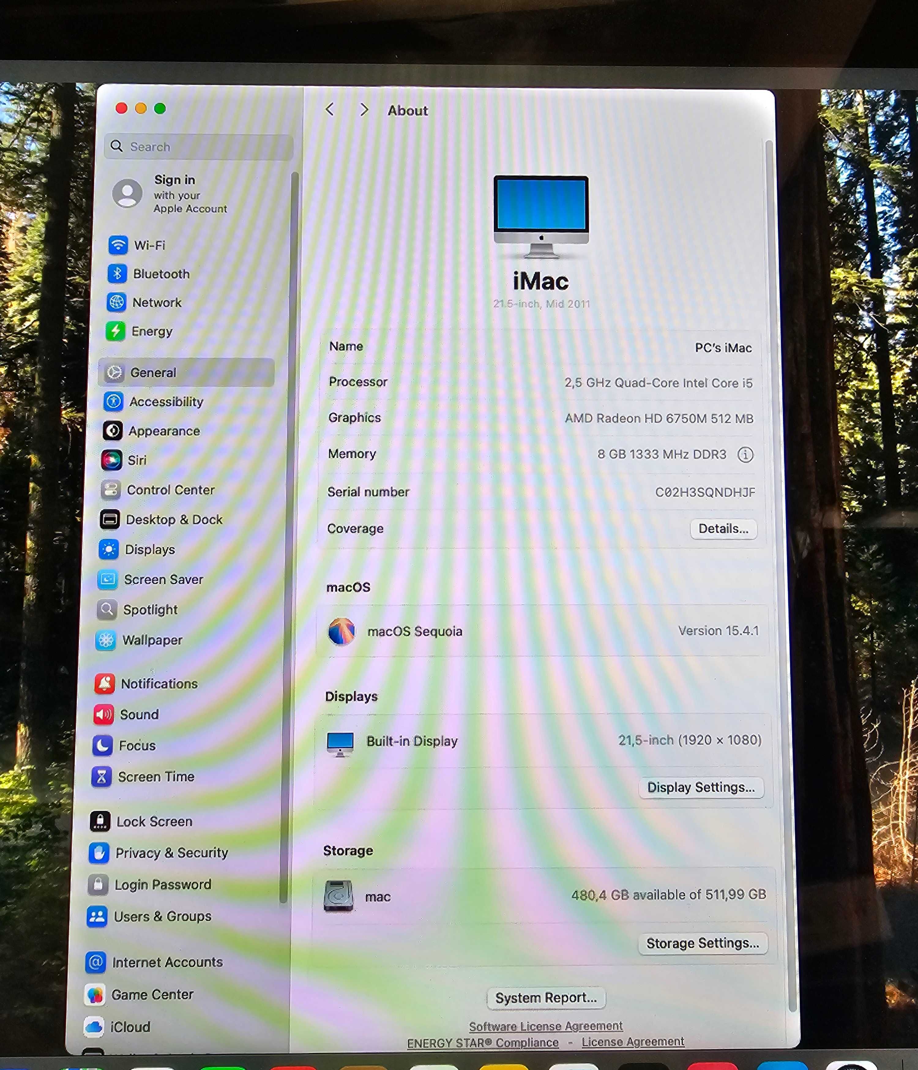 Apple iMac A1311 | 21.5 inch | intel i5 | 8GB RAM | 512GB SSD|AMD 6750