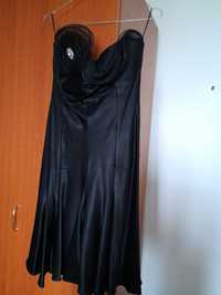 Rochie ocazie, Revelion, neagra, satin, masura 40-42