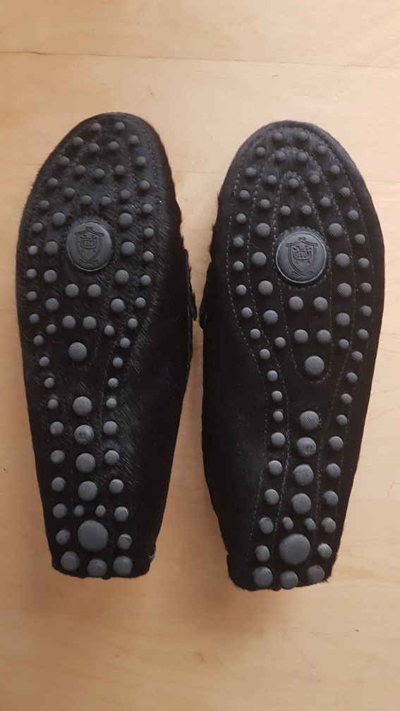 Vand pantofi mocasini piele/blana Massimo Dutti