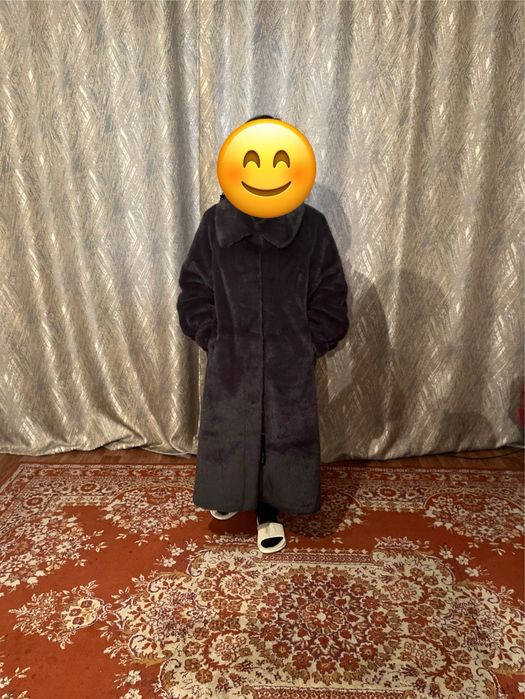 Срочно продам новую эко шубу графитового цвета