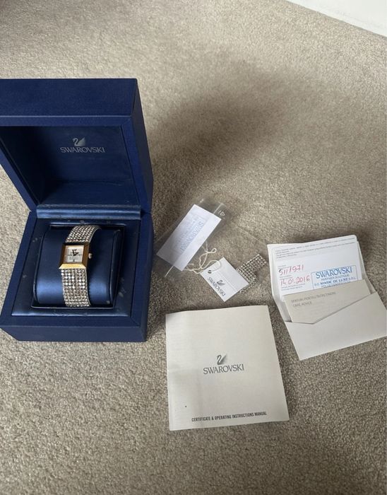 Swarovski Elis Mini Ceas piele cristale auriu