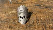 Inel reglabil native american indian cowboy craniu motociclist rocker