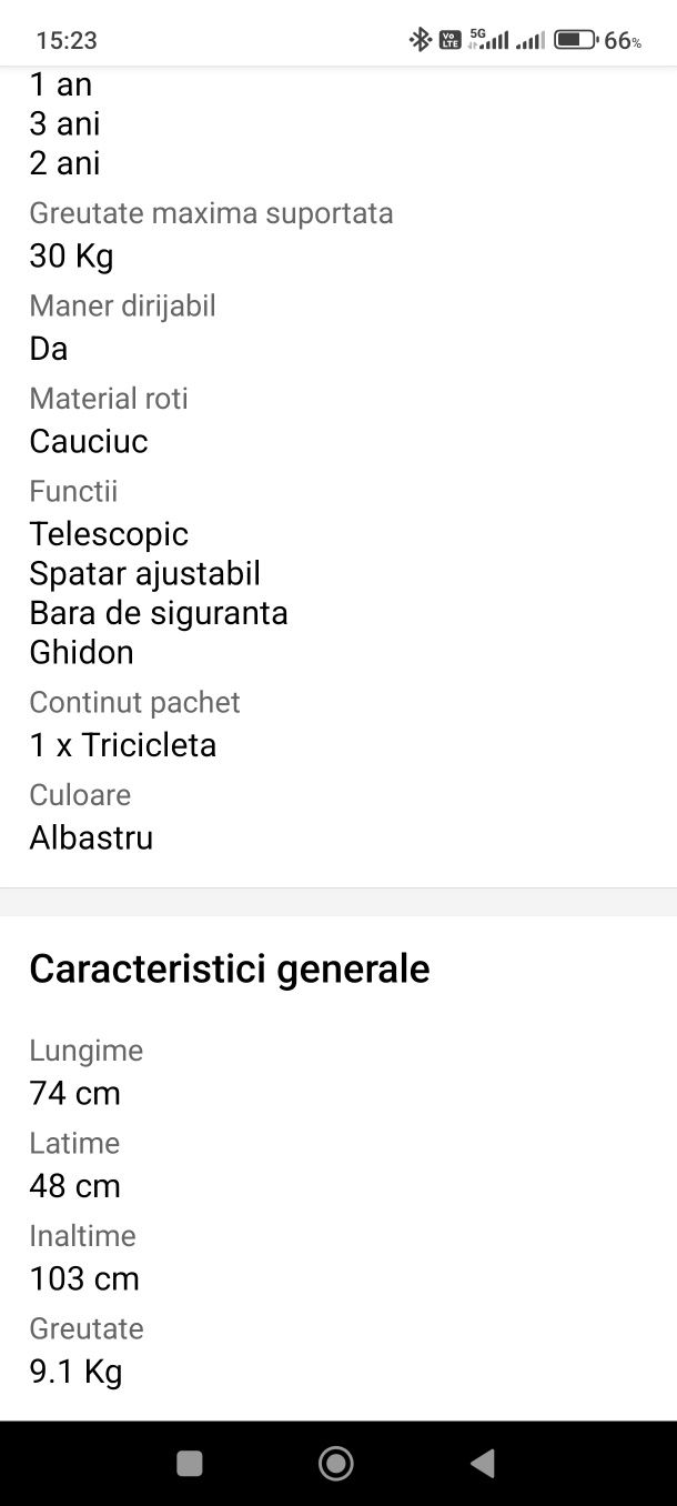 Vând tricicleta Coccolle Urbio aproape noua
