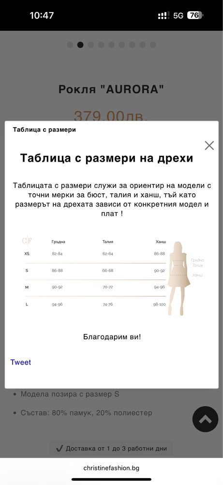 Рокля Christine fashion
