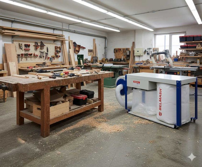 Вытяжная установка для удаления опилок стружки и древесной пыли