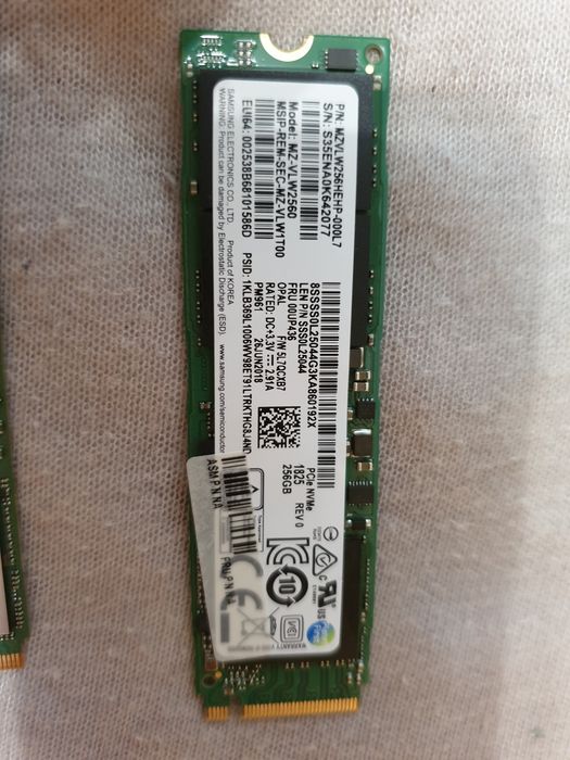SSD 256Gb INTEL LENOVO LiteON originale  M.2 PCIe NVMe testate