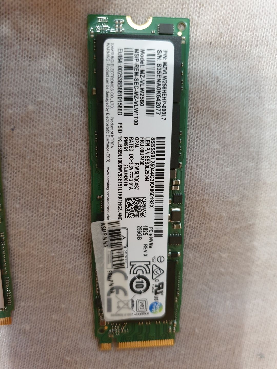 SSD 256Gb INTEL LENOVO LiteON originale  M.2 PCIe NVMe testate 100%