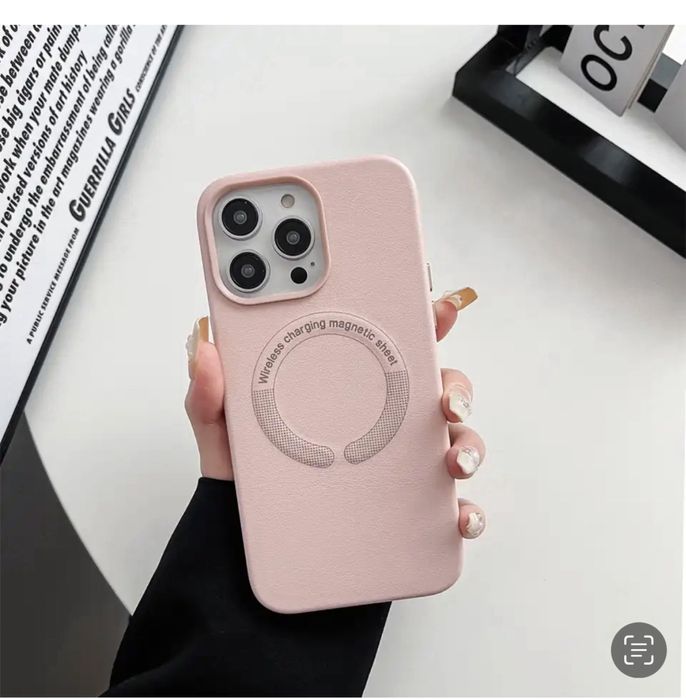 Iphone 14/15/PRO/MAX/PLUS Husa Piele Cerc Magnetic Interior Alcantara