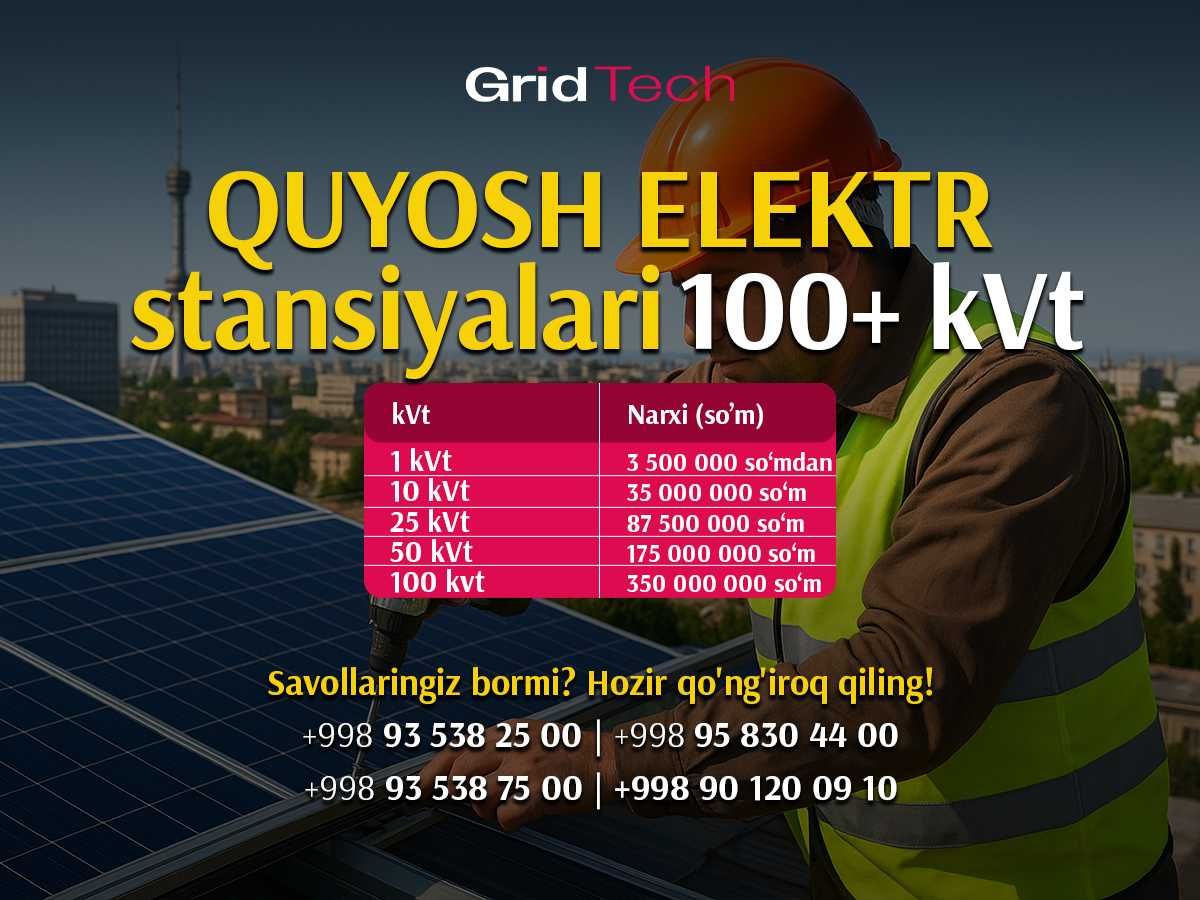 Uy va biznes uchun quyosh elektrostansiyasi