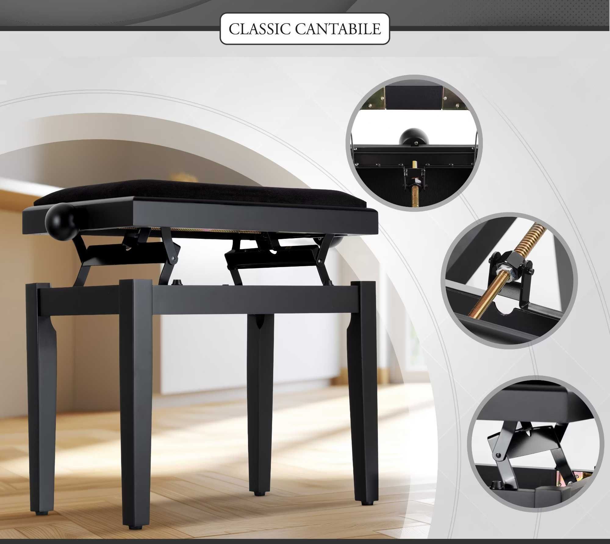 Scaun Pian Classic Cantabile Negru Mat