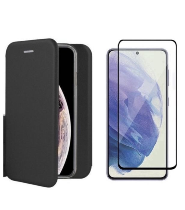 Flip Case Leather Style + Folie Sticla Samsung A13/A34/A54/A55/A56/A36