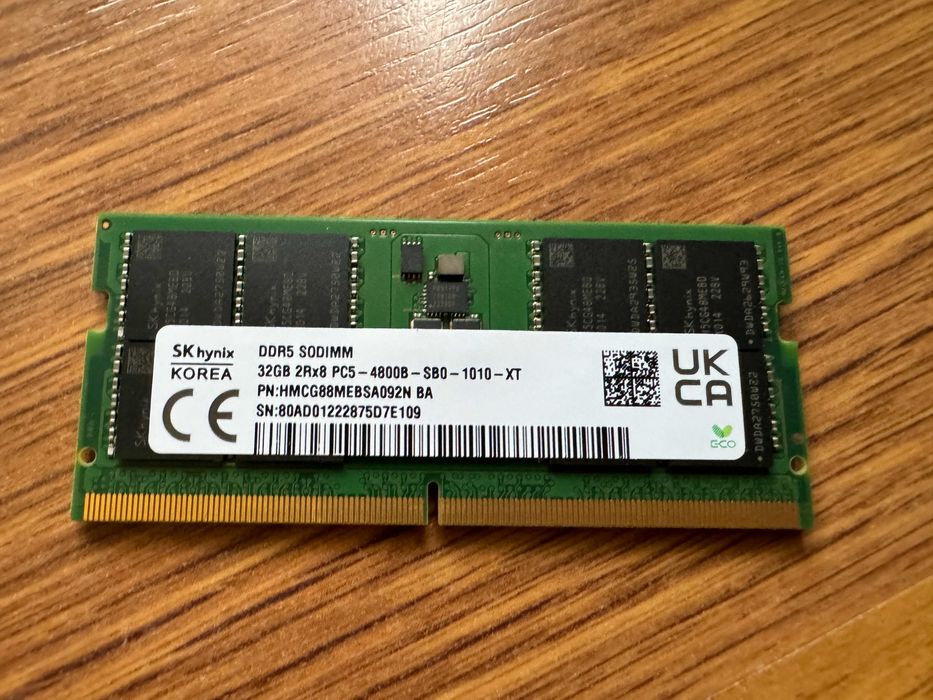 НОВА Hynix 32GB DDR5 4800MHz Ram памет за лаптоп