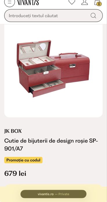 Cutie de bijuterii - organizator