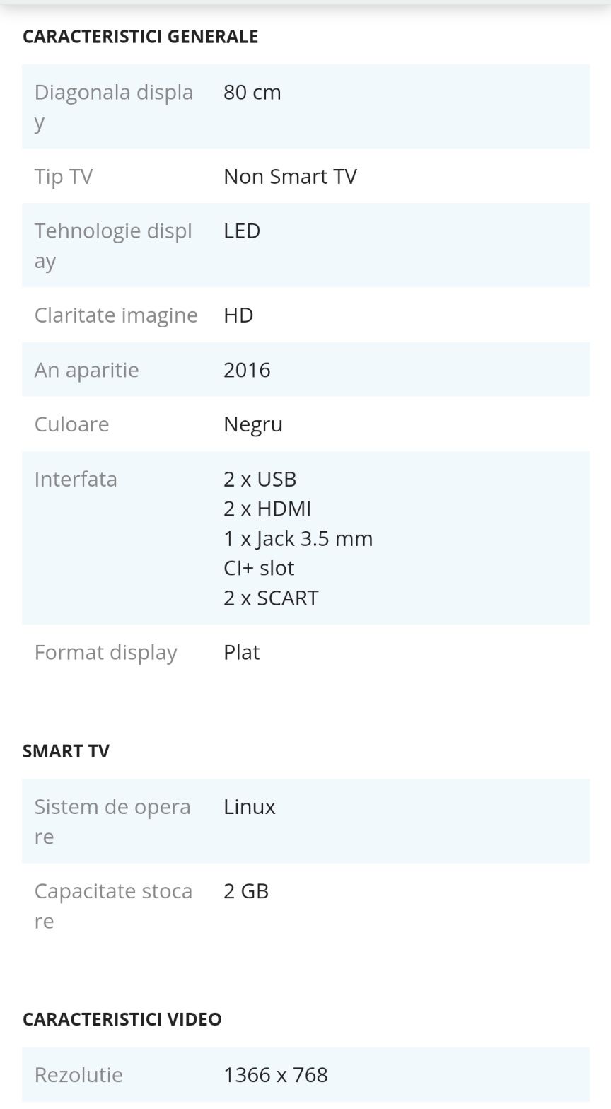 TV Sony Bravia 80 cm KDL 32RD430