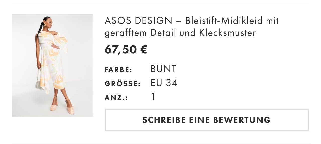 ASOS DESIGN – Асиметрична рокля тип молив и шарка на петна 34